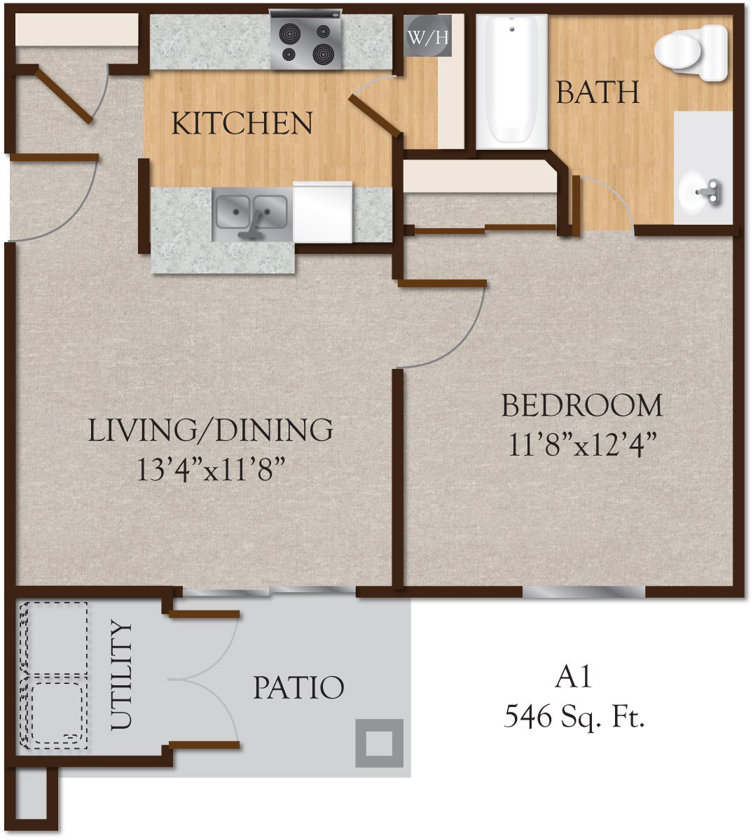 A1 One Bedroom/ One Bath | Bedroom | The Preserve at Westover Hills San Antonio Apartments